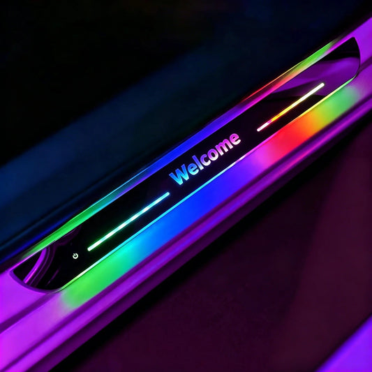 LED Door Sill Welcome Light Strip – RGB Streamer, USB Rechargeable, IP67 | Universal Car Fit - Veltrixa Auto
