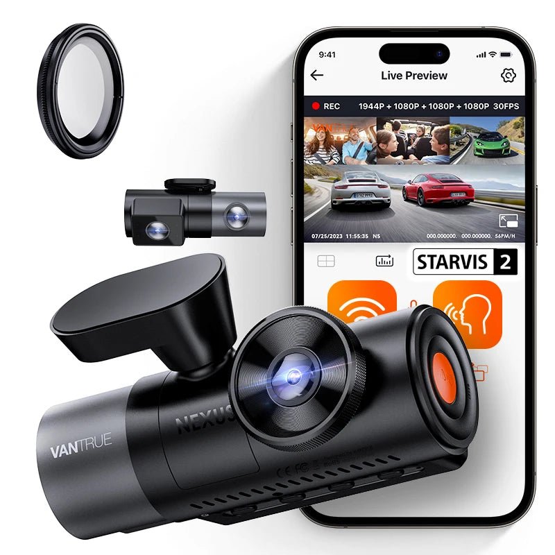 Vantrue N5 4 - Channel DashCam | 360° STARVIS 2 | Veltrixa Auto - Veltrixa Auto