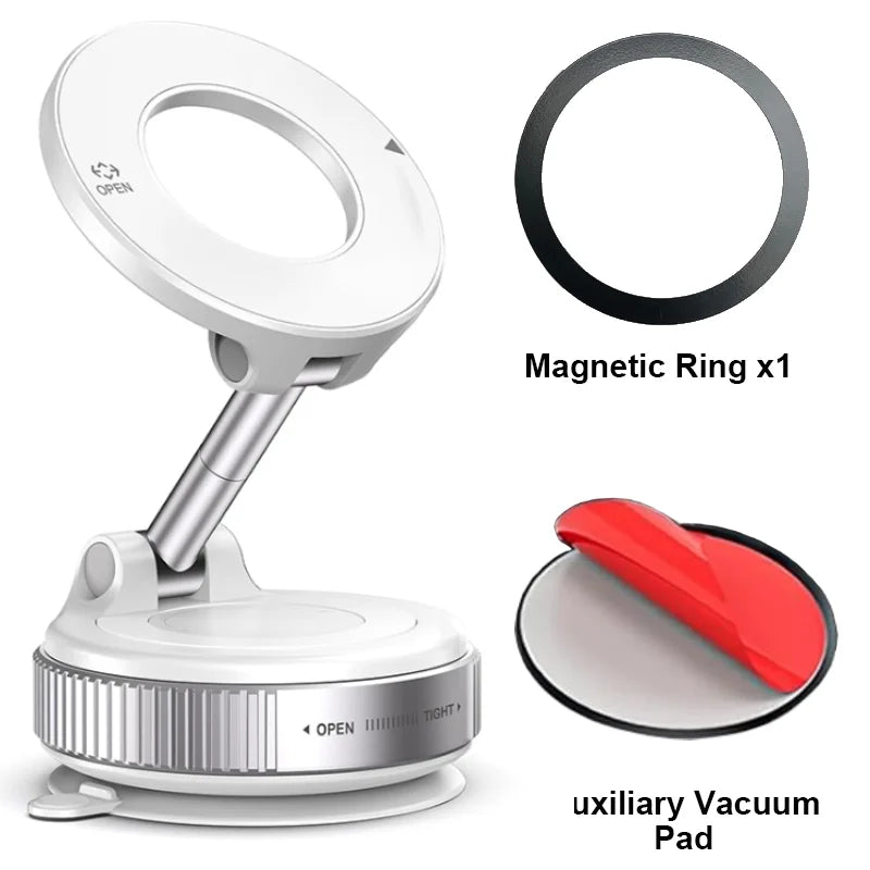 Veltrixa™ Ultra-Grip Mechanical Vacuum Magnetic Phone Mount – 360° Rotation, Zero-Vibration | Universal Fit