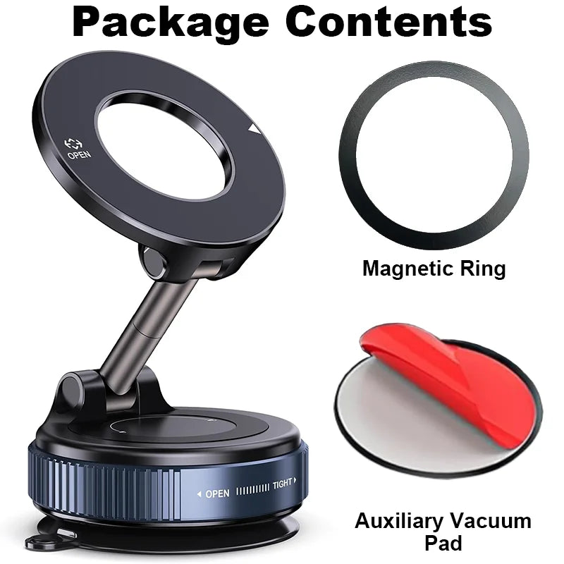 Veltrixa™ Ultra-Grip Mechanical Vacuum Magnetic Phone Mount – 360° Rotation, Zero-Vibration | Universal Fit