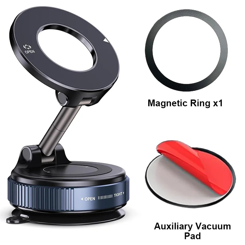 Veltrixa™ Ultra-Grip Mechanical Vacuum Magnetic Phone Mount – 360° Rotation, Zero-Vibration | Universal Fit