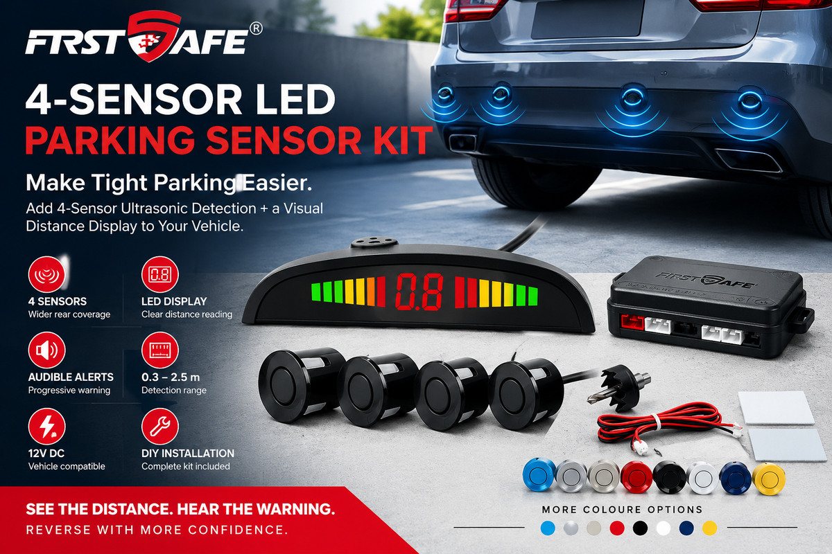 FirstSafe 4-Sensor Parking Sensor Kit | LED Display