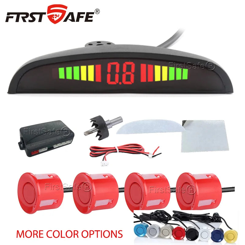 FirstSafe 4-Sensor Parking Sensor Kit | LED Display