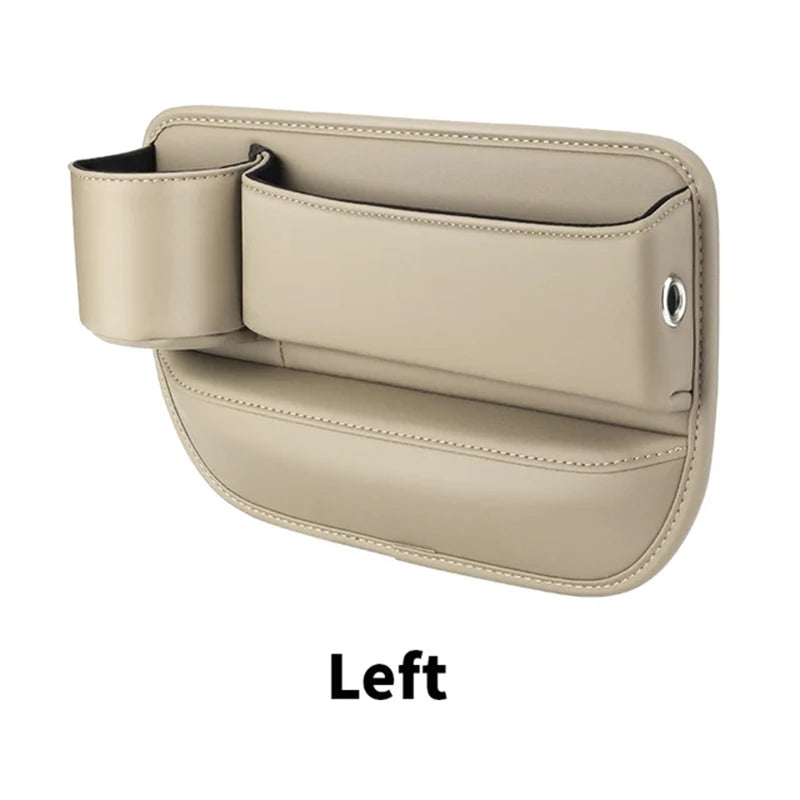 Veltrixa™ PU Leather Car Seat Gap Organizer – Cup Holder & Storage, No Tools | Universal Fit
