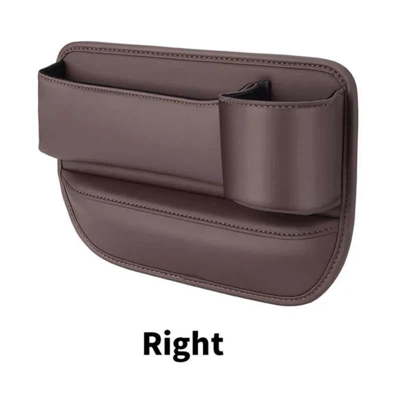 Veltrixa™ PU Leather Car Seat Gap Organizer – Cup Holder & Storage, No Tools | Universal Fit