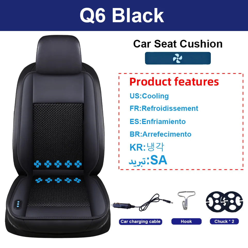 Veltrixa™ 3-in-1 Cooling & Heating Car Seat Cushion – 10-Fan Ventilation, Massage | 12V Universal