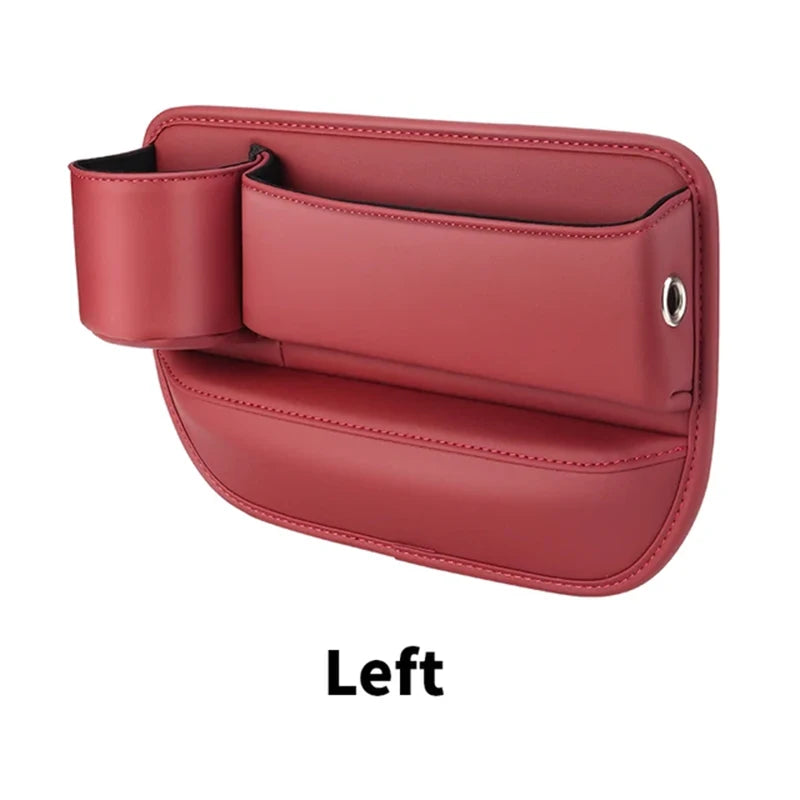 Veltrixa™ PU Leather Car Seat Gap Organizer – Cup Holder & Storage, No Tools | Universal Fit