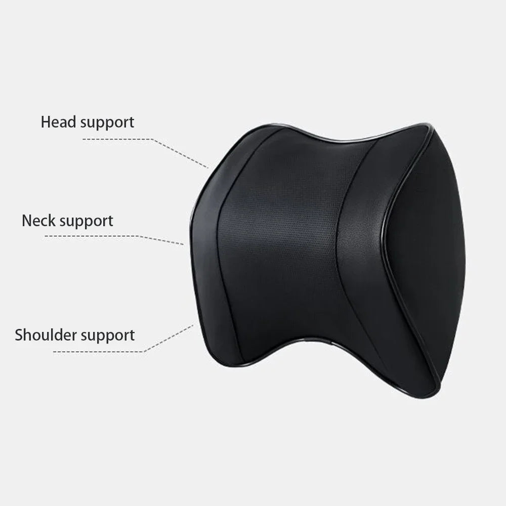 Veltrixa™ 3-Point Memory Foam Neck & Lumbar Support Set – Adjustable, Breathable | Universal Fit