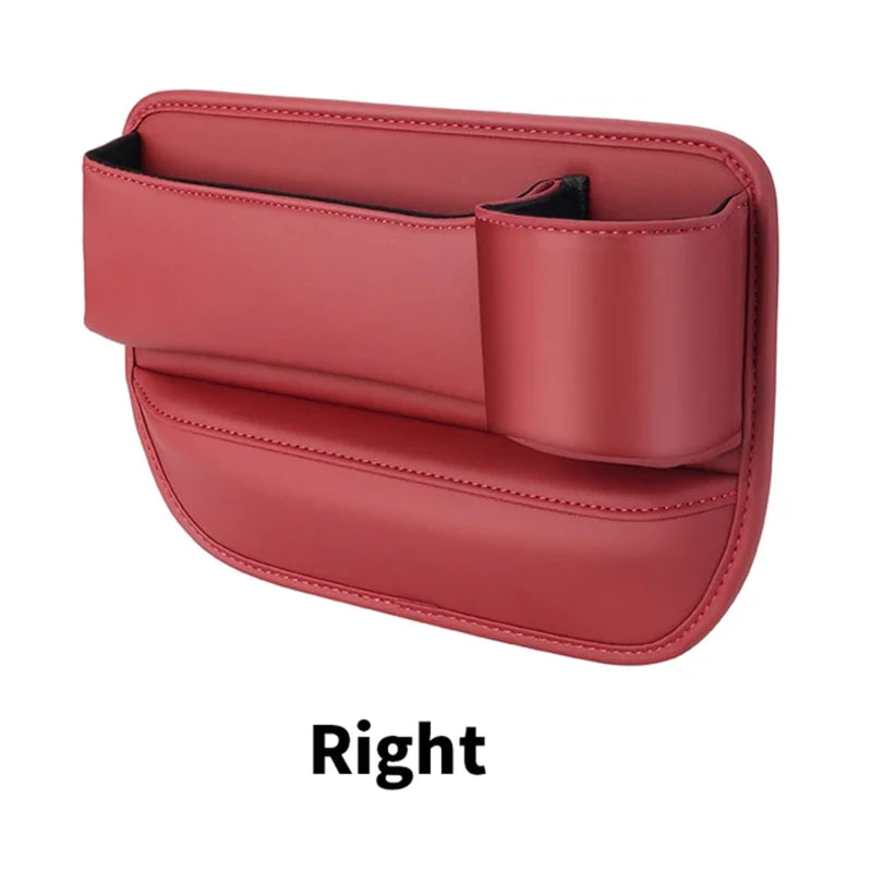 Veltrixa™ PU Leather Car Seat Gap Organizer – Cup Holder & Storage, No Tools | Universal Fit