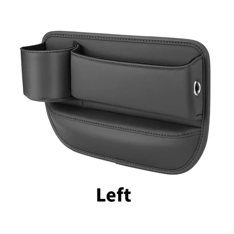 Veltrixa™ PU Leather Car Seat Gap Organizer – Cup Holder & Storage, No Tools | Universal Fit