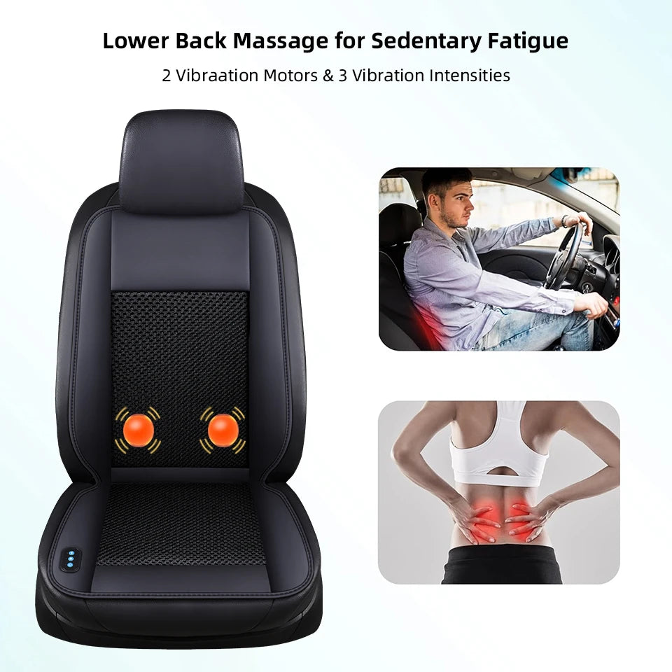 Veltrixa™ 3-in-1 Cooling & Heating Car Seat Cushion – 10-Fan Ventilation, Massage | 12V Universal