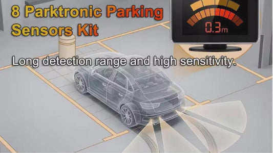 Veltrixa™ 360° Front & Rear Parking Sensor Kit – 8 Waterproof Sensors for AHD Systems