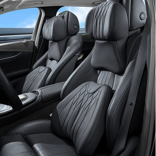 Car Lumbar Back Support Headrest Neck Pillow Memory Foam Lumbar Pillow Universal Soft Neck Pillows Cushion Car Supplies - Veltrixa Auto