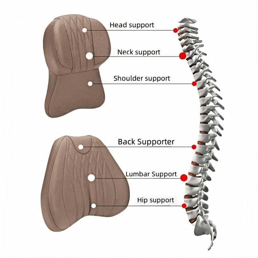 Car Lumbar Back Support Headrest Neck Pillow Memory Foam Lumbar Pillow Universal Soft Neck Pillows Cushion Car Supplies - Veltrixa Auto