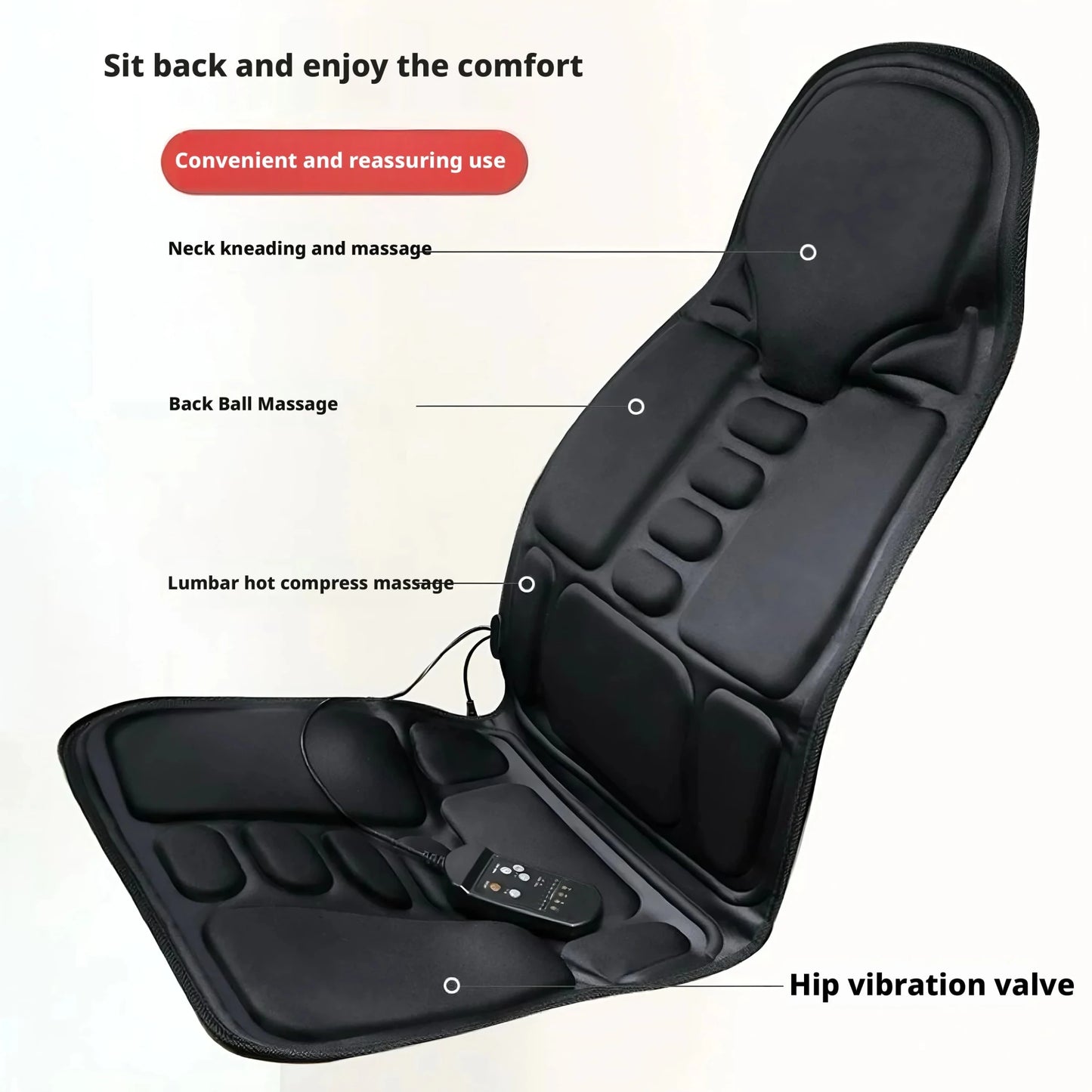 eltrixa™ Elite Thermal Pulse Massage System – Professional 7 - Motor Lumbar & Full - Back Recovery Cushion (Home & Auto) - Veltrixa Auto