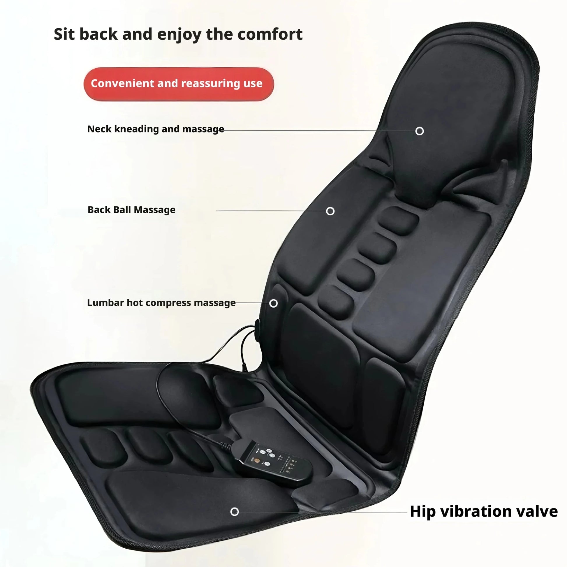 eltrixa™ Elite Thermal Pulse Massage System – Professional 7 - Motor Lumbar & Full - Back Recovery Cushion (Home & Auto) - Veltrixa Auto