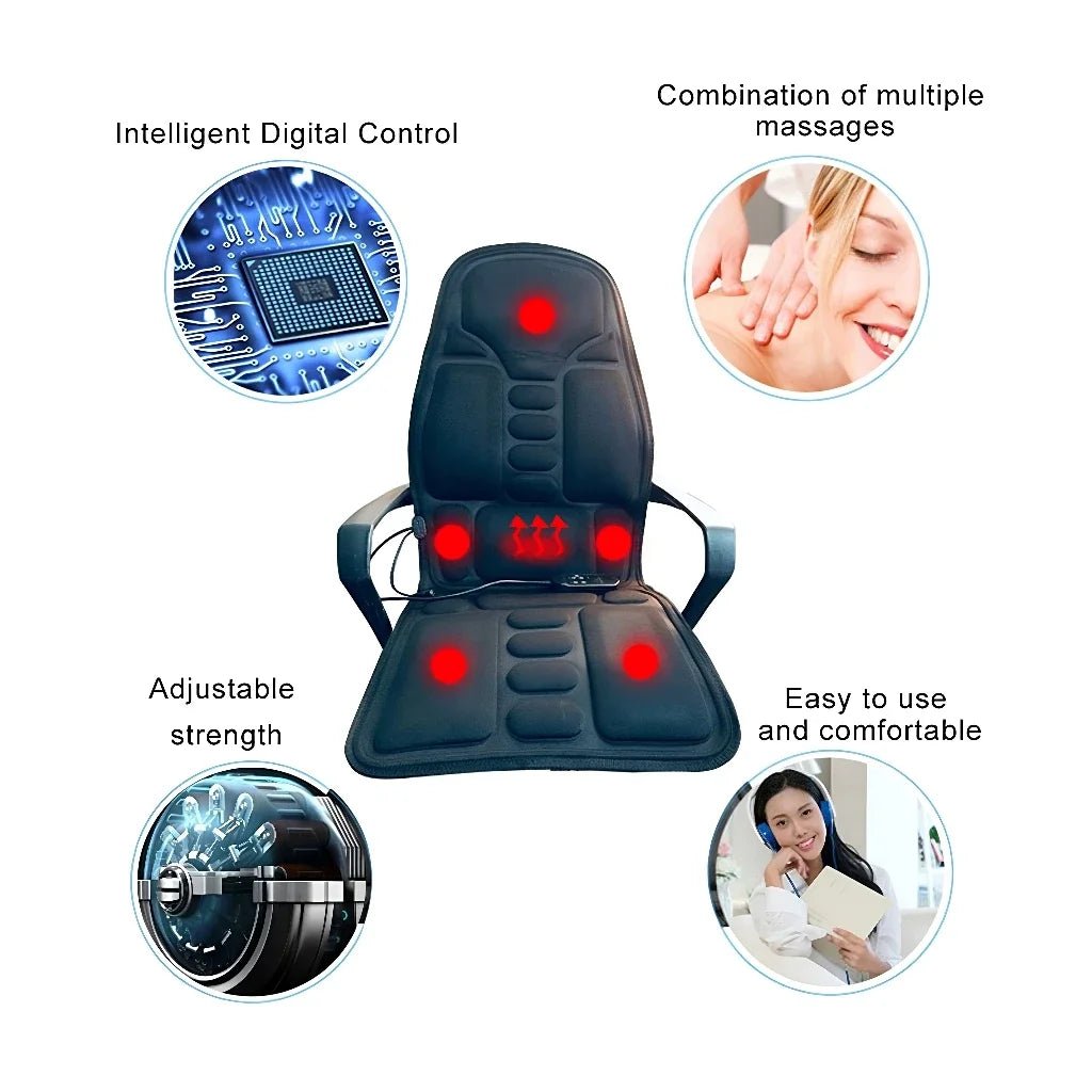 eltrixa™ Elite Thermal Pulse Massage System – Professional 7 - Motor Lumbar & Full - Back Recovery Cushion (Home & Auto) - Veltrixa Auto