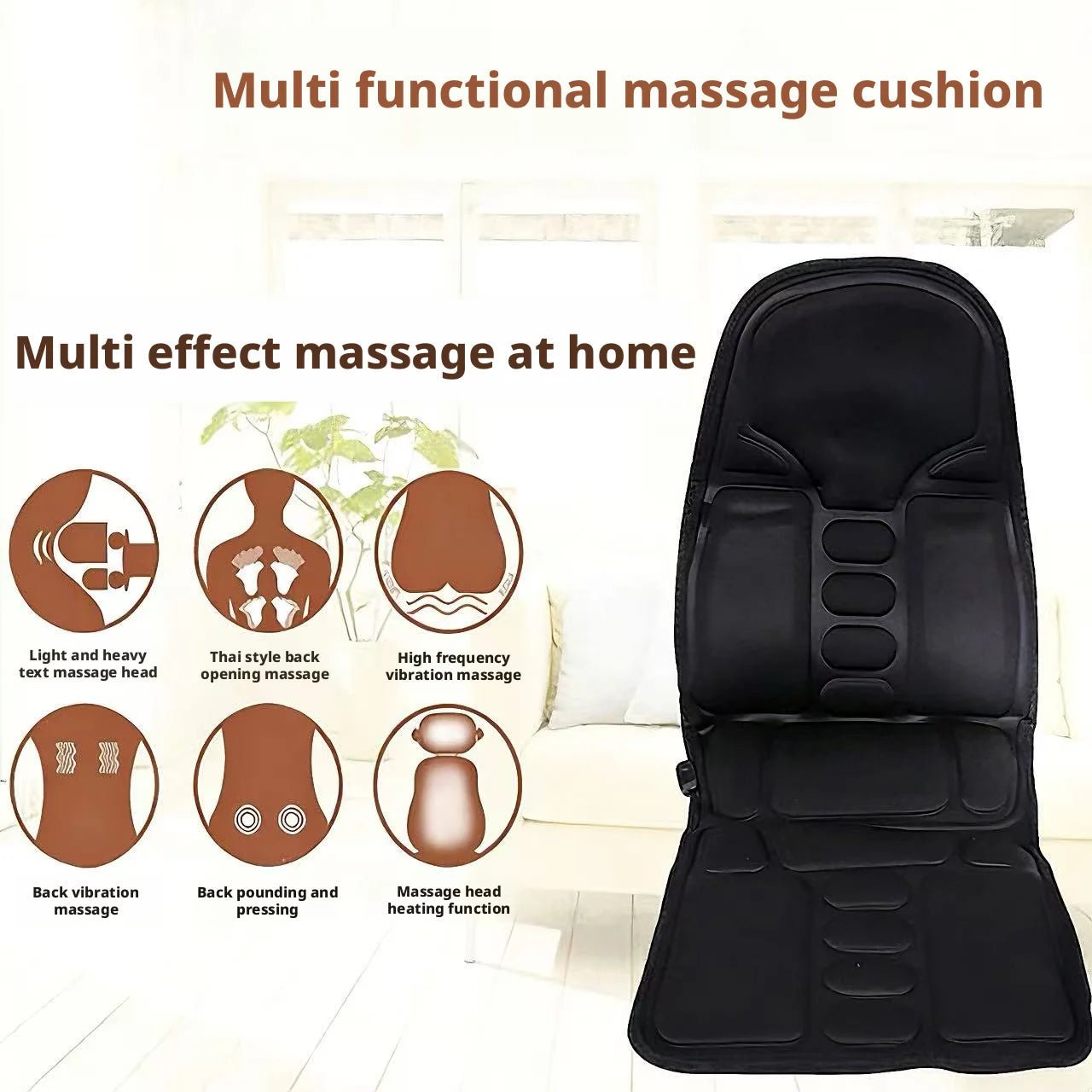 eltrixa™ Elite Thermal Pulse Massage System – Professional 7 - Motor Lumbar & Full - Back Recovery Cushion (Home & Auto) - Veltrixa Auto