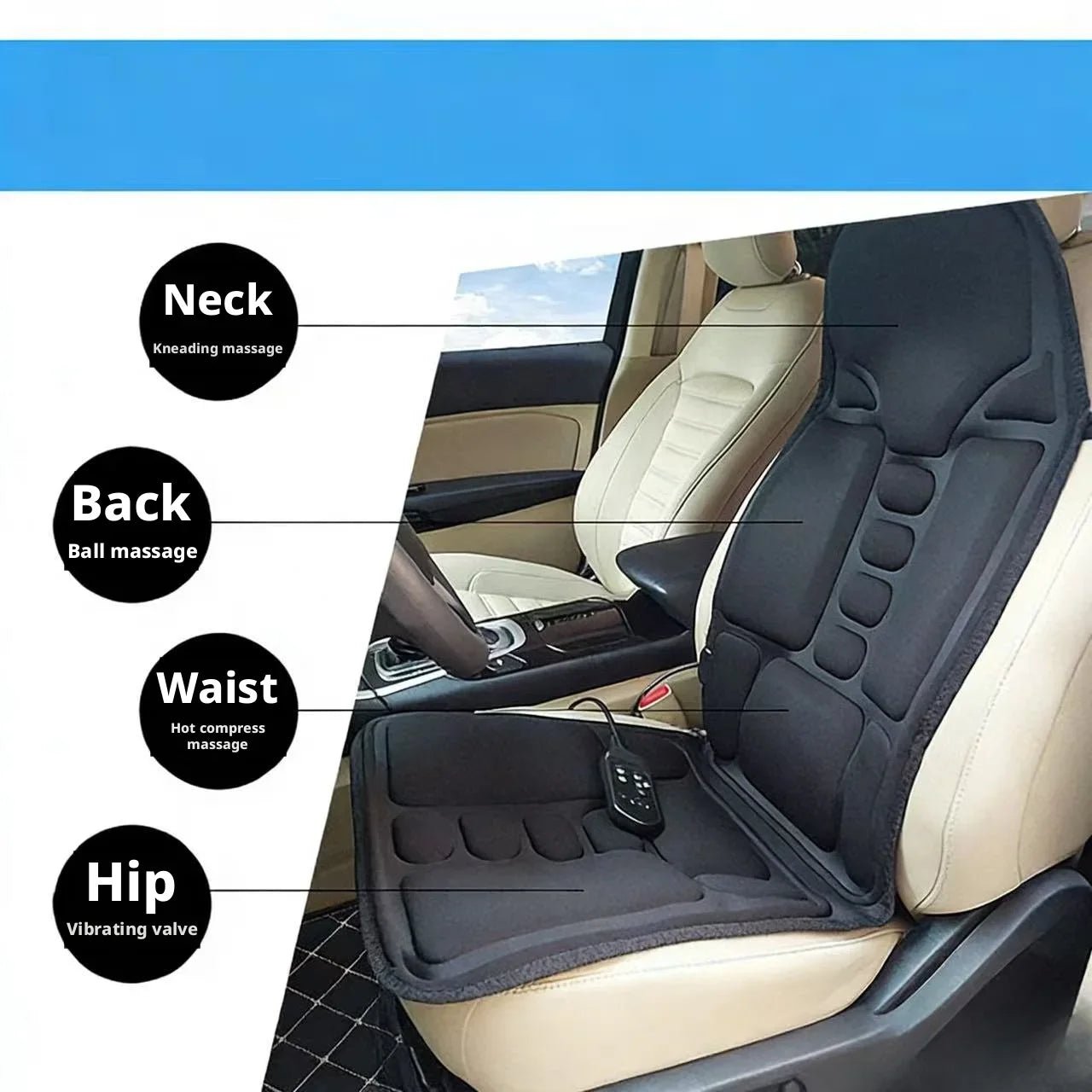 eltrixa™ Elite Thermal Pulse Massage System – Professional 7 - Motor Lumbar & Full - Back Recovery Cushion (Home & Auto) - Veltrixa Auto