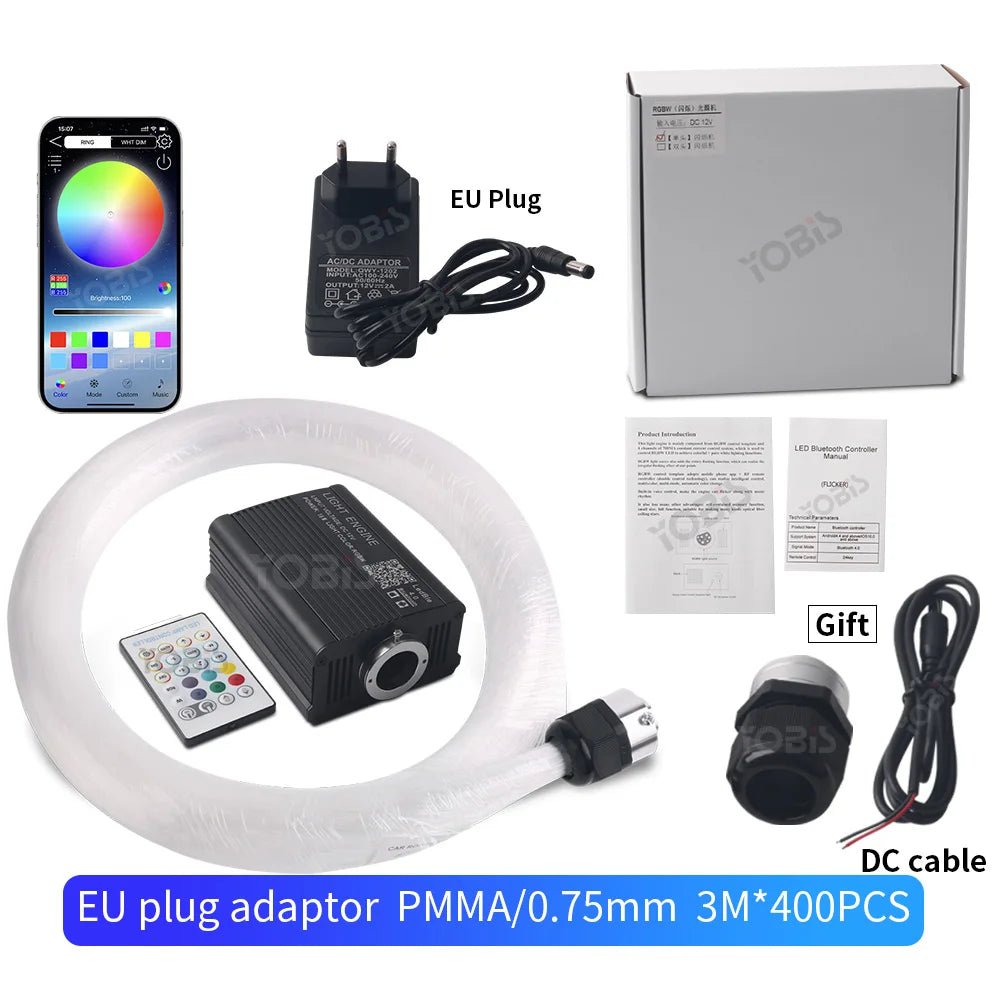 GUADSUN 16W Fiber Optic Star Ceiling Light – RGBW, Music Sync, App Control | Universal Car Fit - Veltrixa Auto