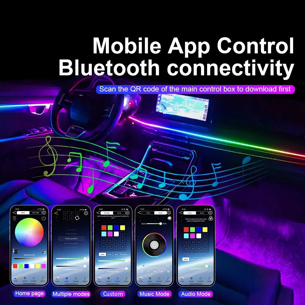 KALADA RGB Acrylic Ambient Light Kit – 213 Symphony Colors, App Control | 6-in-1 to 18-in-1 - Veltrixa Auto