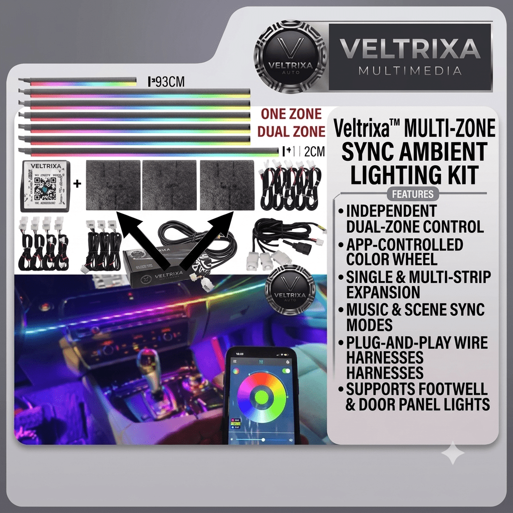 KALADA RGB Acrylic Ambient Light Kit – 213 Symphony Colors, App Control | 6-in-1 to 18-in-1 - Veltrixa Auto