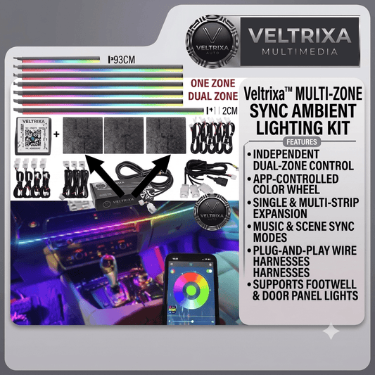 KALADA RGB Acrylic Ambient Light Kit – 213 Symphony Colors, App Control | 6-in-1 to 18-in-1 - Veltrixa Auto