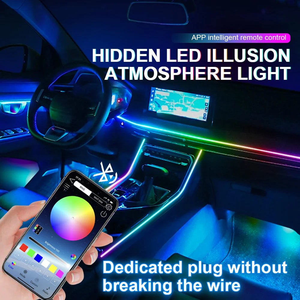KALADA RGB Acrylic Ambient Light Kit – 213 Symphony Colors, App Control | 6-in-1 to 18-in-1 - Veltrixa Auto
