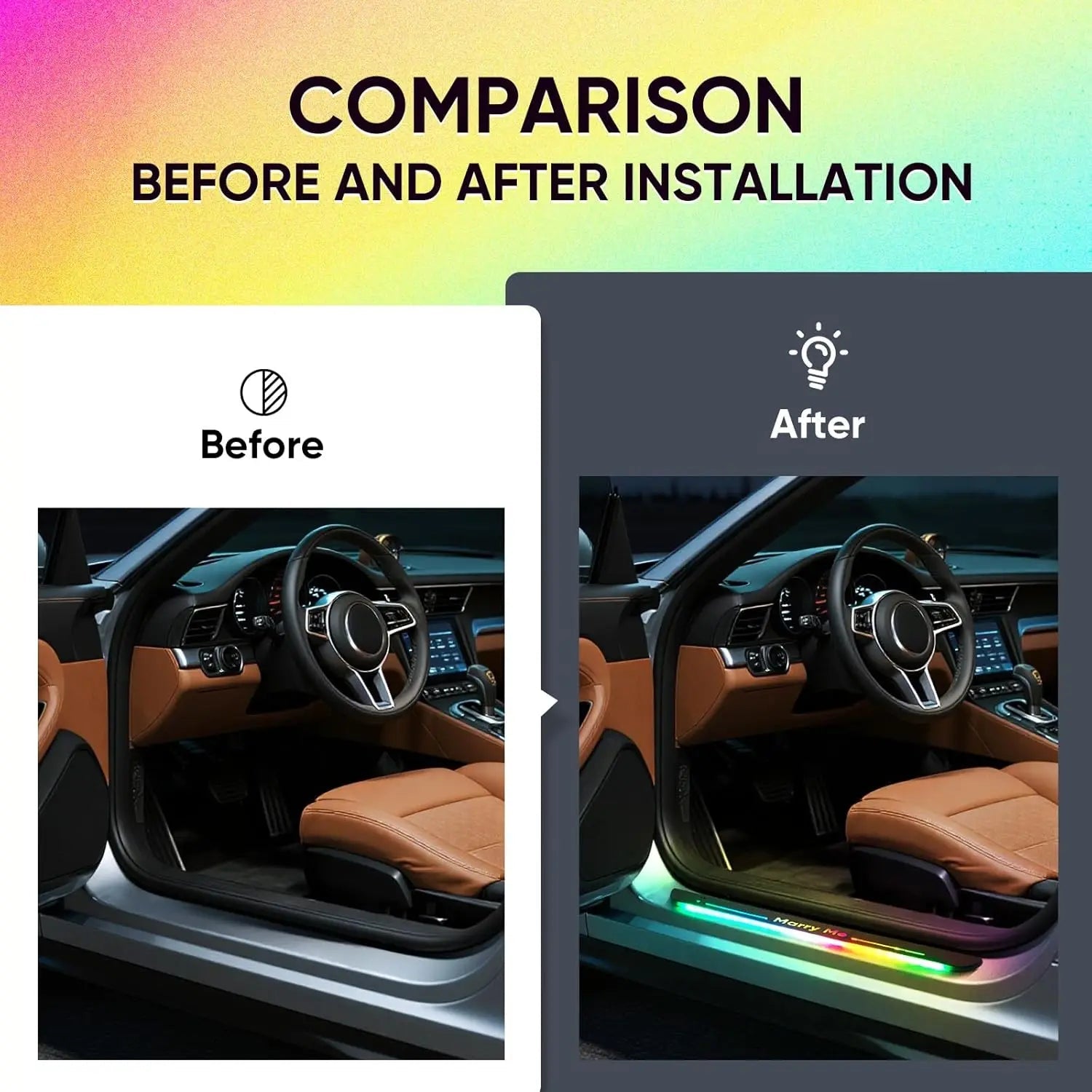 LED Door Sill Welcome Light Strip – RGB Streamer, USB Rechargeable, IP67 | Universal Car Fit - Veltrixa Auto