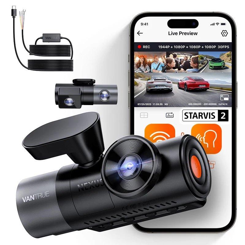 Vantrue N5 4 - Channel DashCam | 360° STARVIS 2 | Veltrixa Auto - Veltrixa Auto