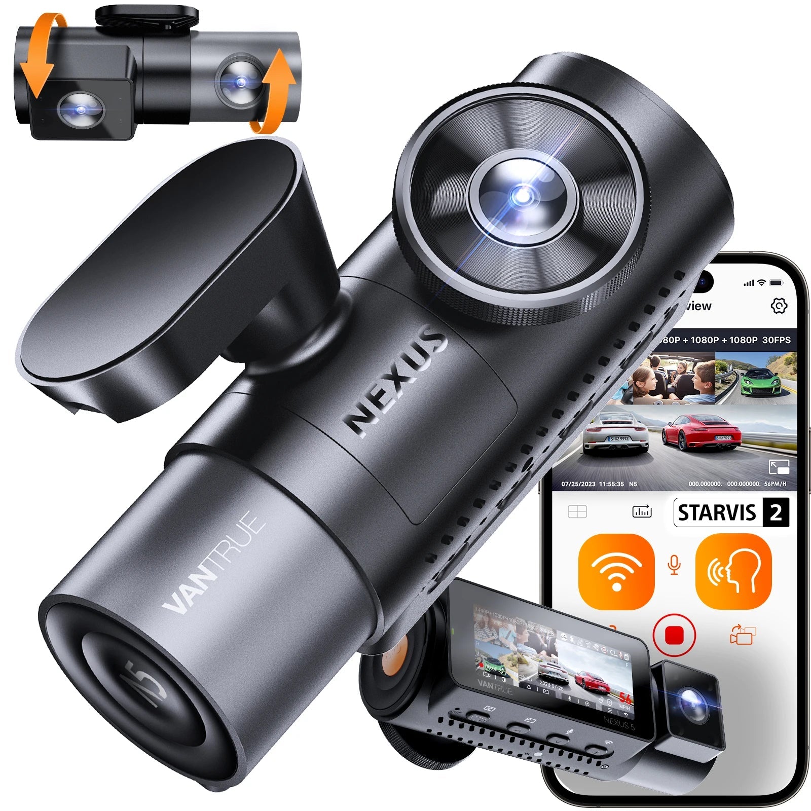 Vantrue N5 4 - Channel DashCam | 360° STARVIS 2 | Veltrixa Auto - Veltrixa Auto