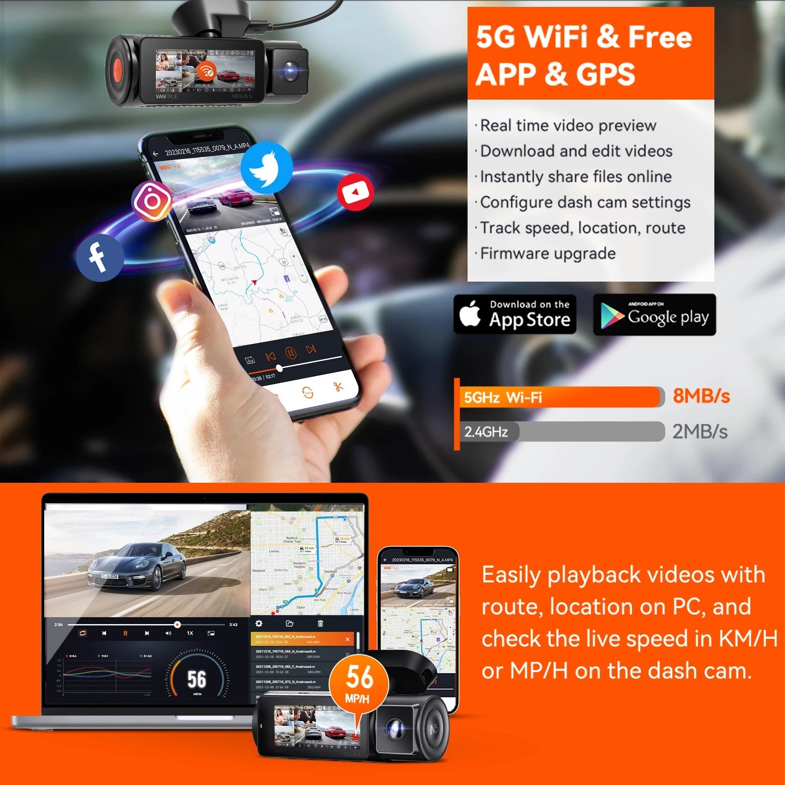Vantrue N5 4 - Channel DashCam | 360° STARVIS 2 | Veltrixa Auto - Veltrixa Auto