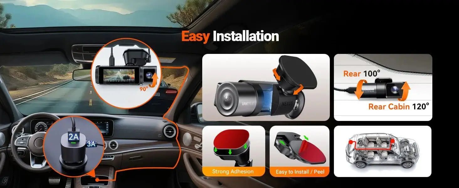 Vantrue N5S 4 - Channel DashCam | 360° Night Vision | Veltrixa Auto - Veltrixa Auto