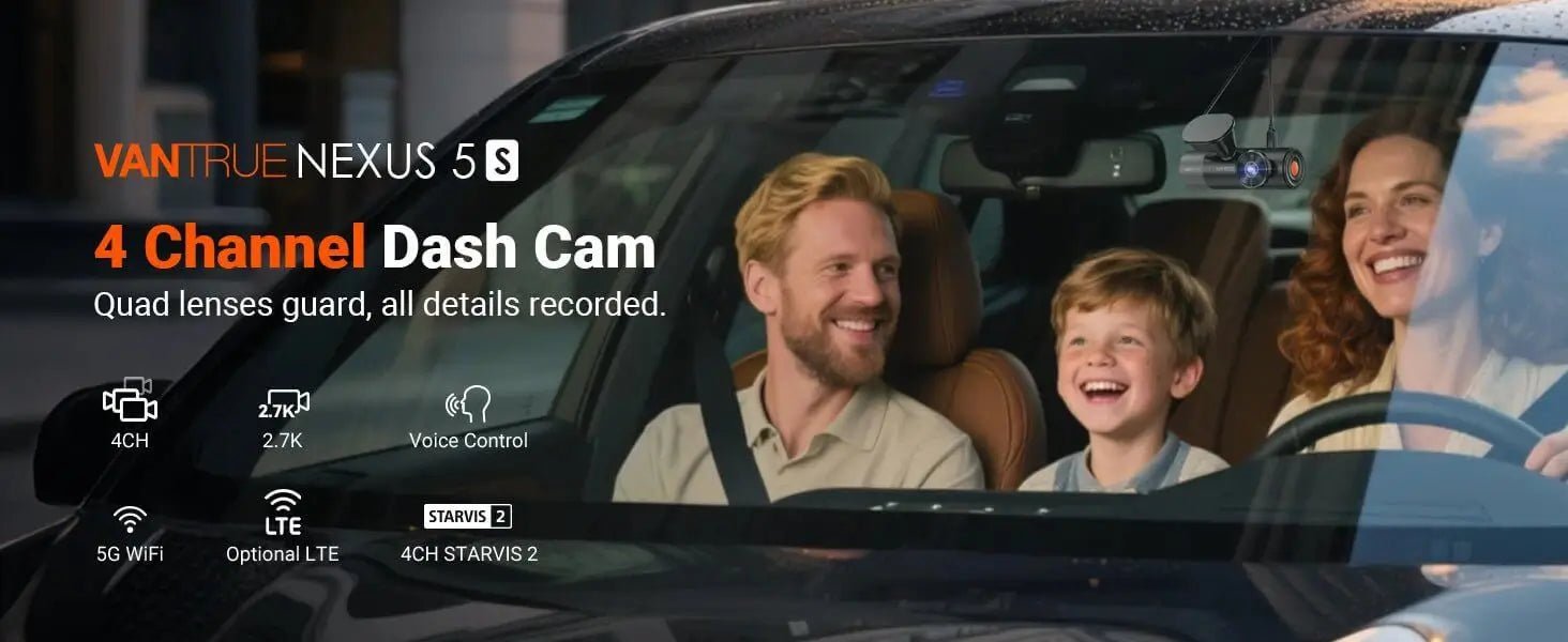 Vantrue N5S 4 - Channel DashCam | 360° Night Vision | Veltrixa Auto - Veltrixa Auto