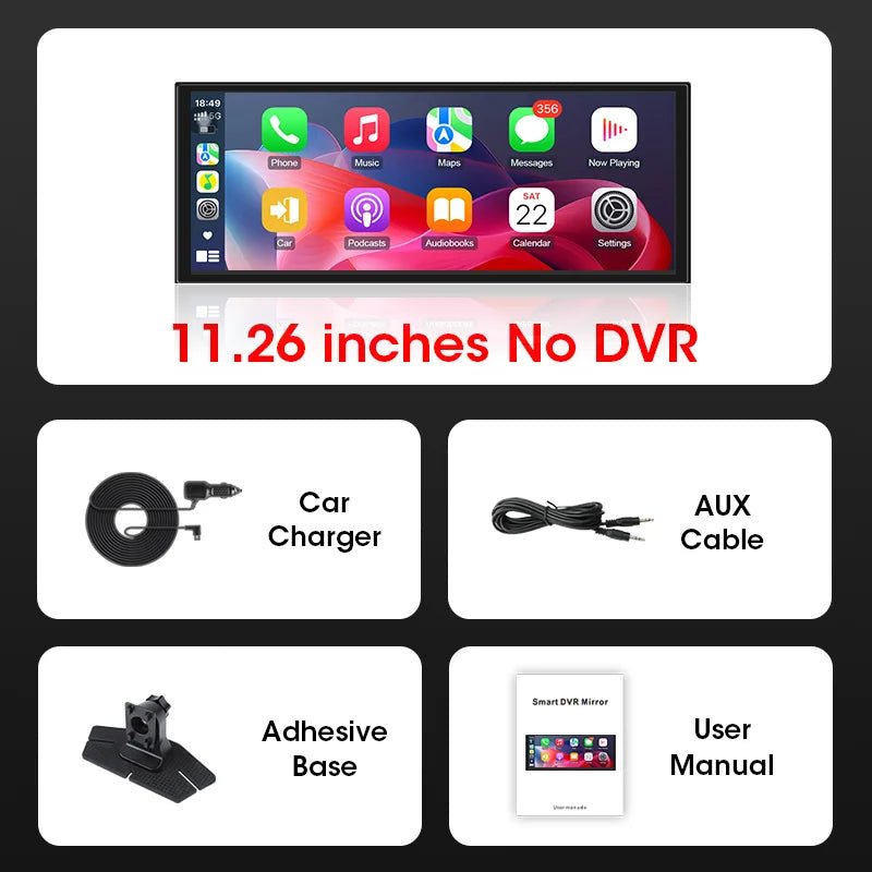 Veltrixa™ 11.3" Wireless CarPlay & Android Auto Screen with 4K Dashcam – Plug-In Dashboard Display | Universal Car Fit - Veltrixa Auto