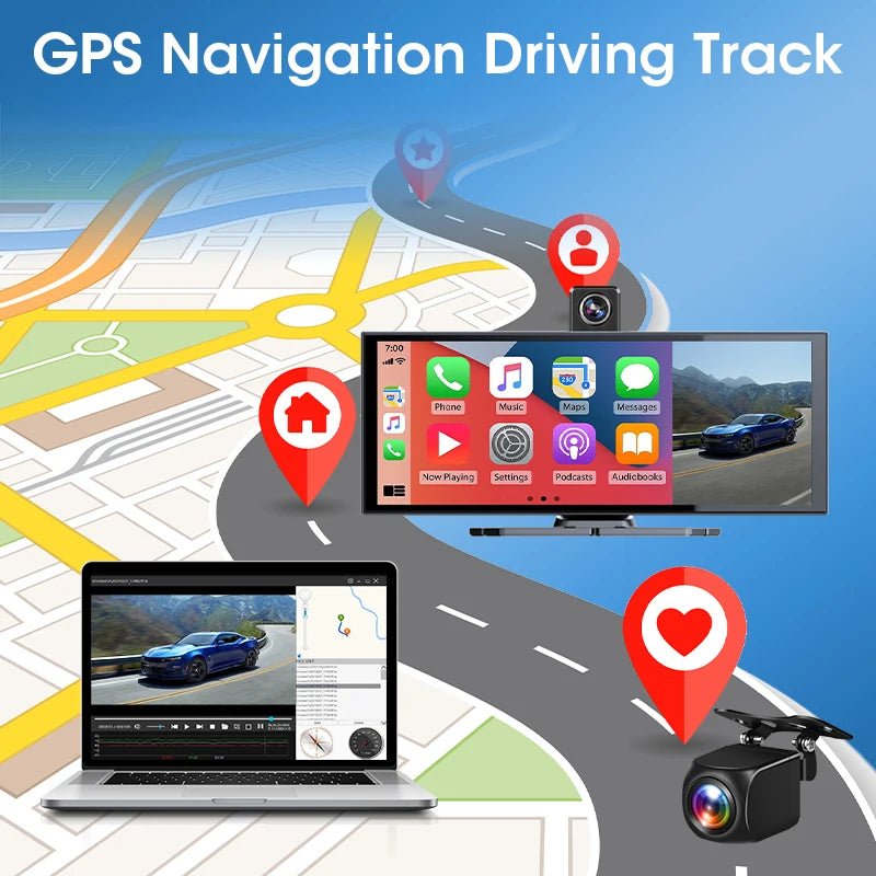 Veltrixa™ 11.3" Wireless CarPlay & Android Auto Screen with 4K Dashcam – Plug-In Dashboard Display | Universal Car Fit - Veltrixa Auto