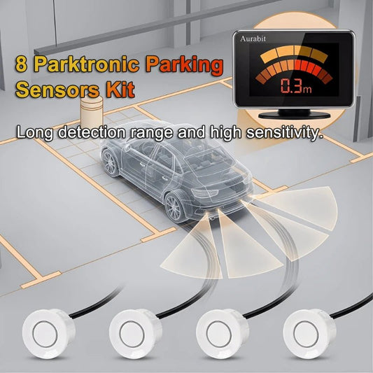 Veltrixa™ 360° Front & Rear Parking Sensor Kit – 8 Waterproof Sensors for AHD Systems - Veltrixa Auto