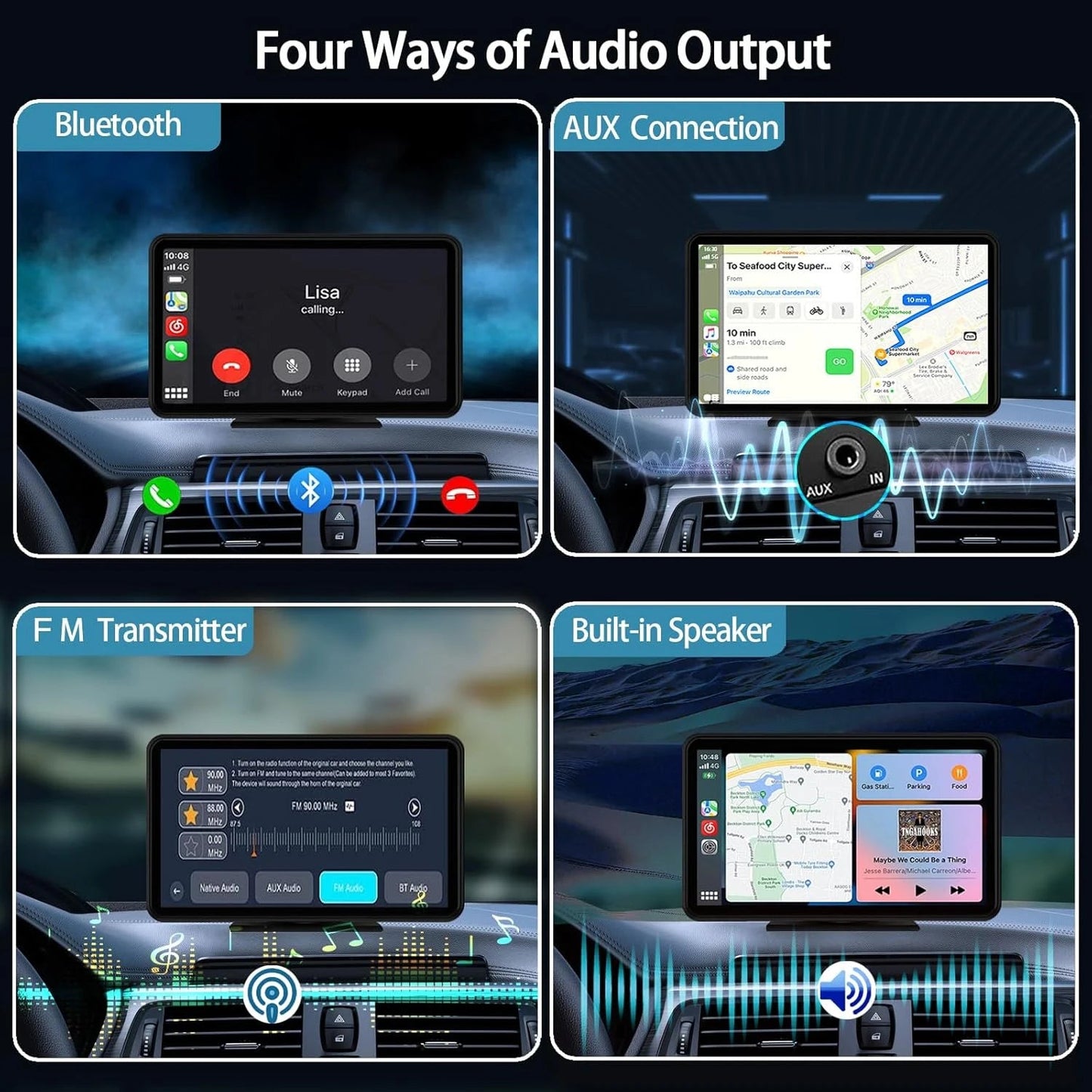 Veltrixa™ 7" Wireless CarPlay & Android Auto Screen – Plug-In Dashboard Display | Universal Car Fit - Veltrixa Auto